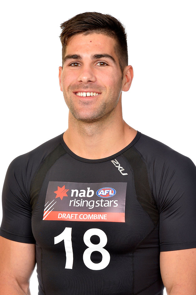 AFL 2015 Media - NAB AFL State Draft Combine Headshots PERTH, AUSTRALIA - OCTOBER 17: Marcus Adams poses for a photograph during the 2015 NAB AFL Draft Combine Headshot session on October 17, 2015. (Photo by AFL Media)